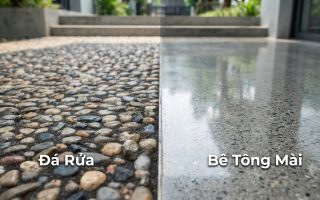 So sánh đá rửa và bê tông mài