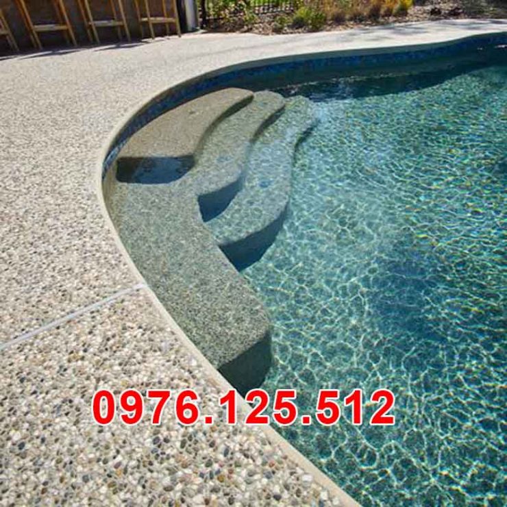 Thi công đá rửa bể bơi – hồ bơi