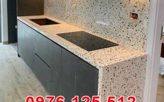 Mặt bàn đá mài terrazzo