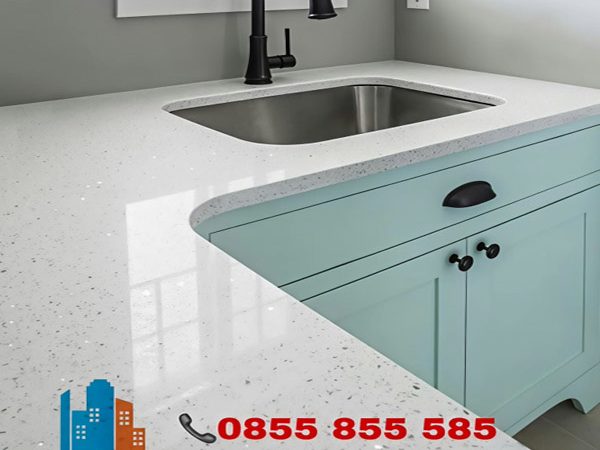 Đá terrazzo ốp bếp, đá mài terrazzo lát mặt bếp